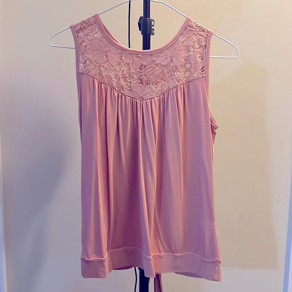 M girls tank top. Light pink with button back
